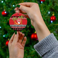French Polynesia Christmas Ceramic Ornament Tiare Chilling Santa Oaoa I teie Noera - Polynesian Pride