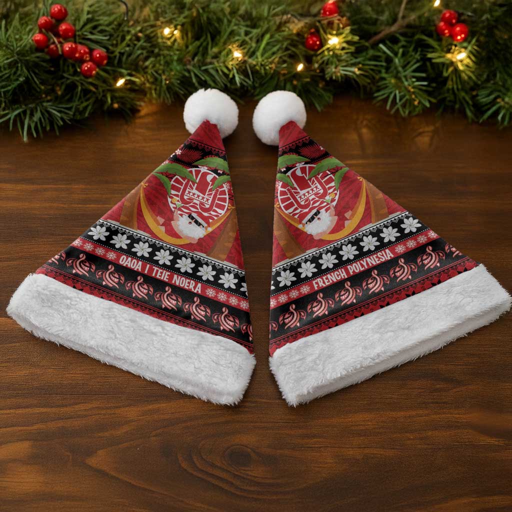French Polynesia Christmas Santa Hat Tiare Chilling Santa Oaoa I teie Noera - Polynesian Pride