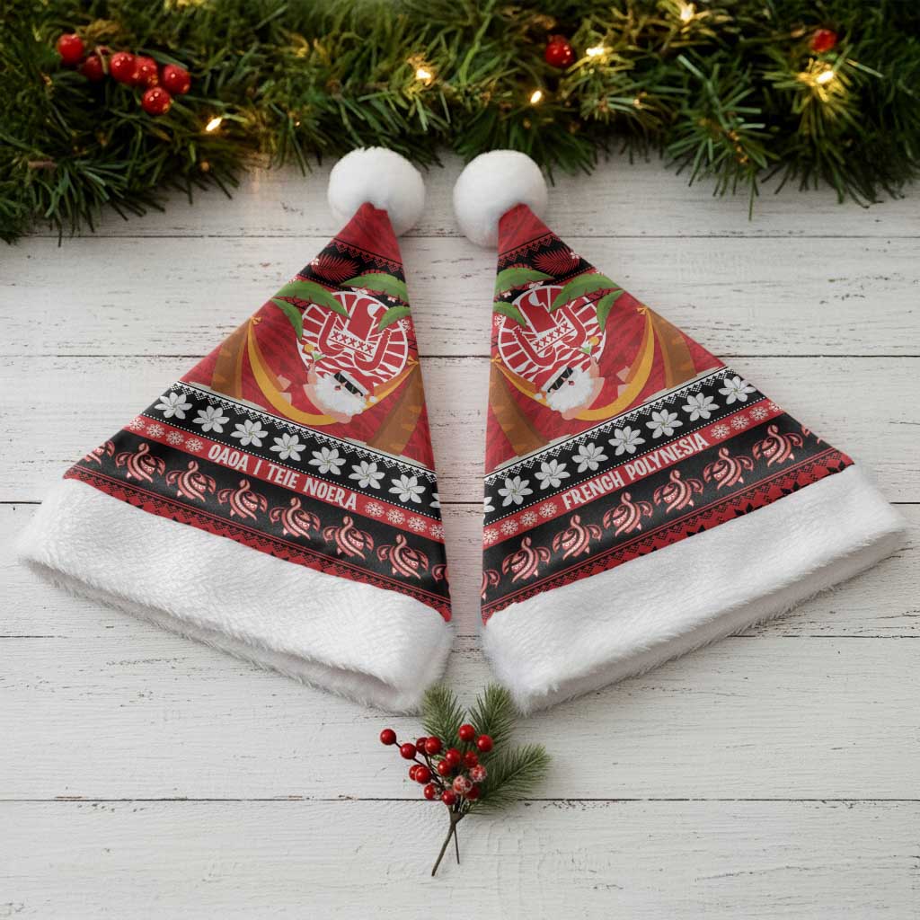 French Polynesia Christmas Santa Hat Tiare Chilling Santa Oaoa I teie Noera - Polynesian Pride