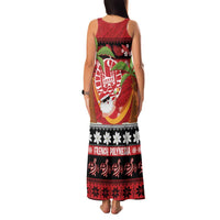 French Polynesia Christmas Family Matching Tank Maxi Dress and Hawaiian Shirt Tiare Chilling Santa Oaoa I teie Noera LT14 - Polynesian Pride
