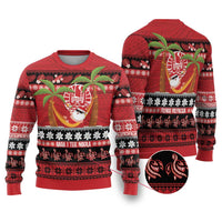 French Polynesia Christmas Ugly Christmas Sweater Tiare Chilling Santa Oaoa I teie Noera - Polynesian Pride