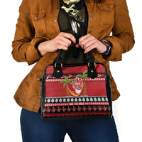French Polynesia Christmas Shoulder Handbag Tiare Chilling Santa Oaoa I teie Noera LT14 - Polynesian Pride