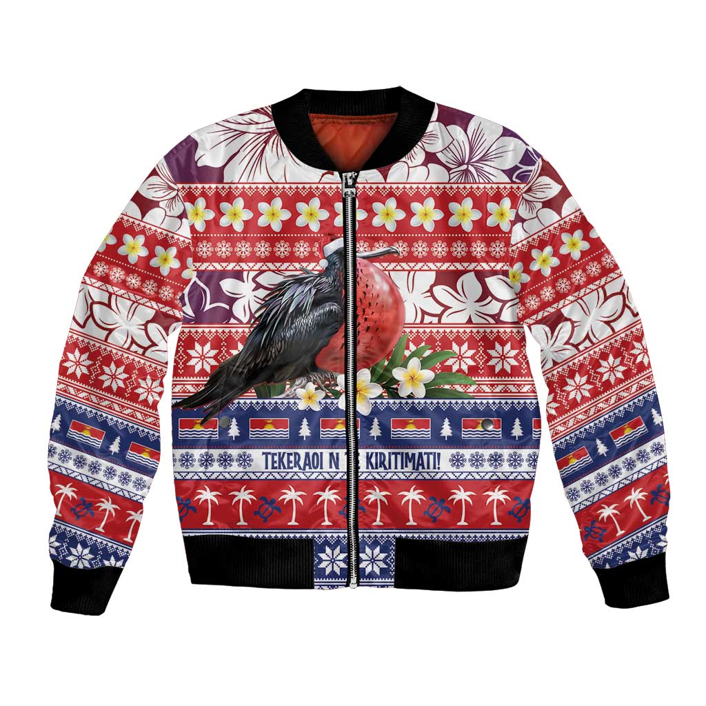Kiribati Christmas Bomber Jacket Frigatebird Santa Tekeraoi n te Kiritimati LT14 Unisex Red - Polynesian Pride