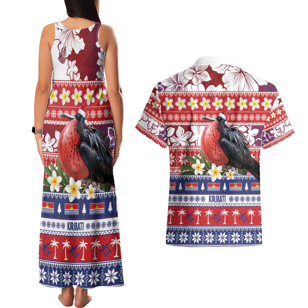 Kiribati Christmas Couples Matching Tank Maxi Dress and Hawaiian Shirt Frigatebird Santa Tekeraoi n te Kiritimati LT14 - Polynesian Pride