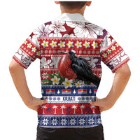 Kiribati Christmas Family Matching Mermaid Dress and Hawaiian Shirt Frigatebird Santa Tekeraoi n te Kiritimati LT14 - Polynesian Pride