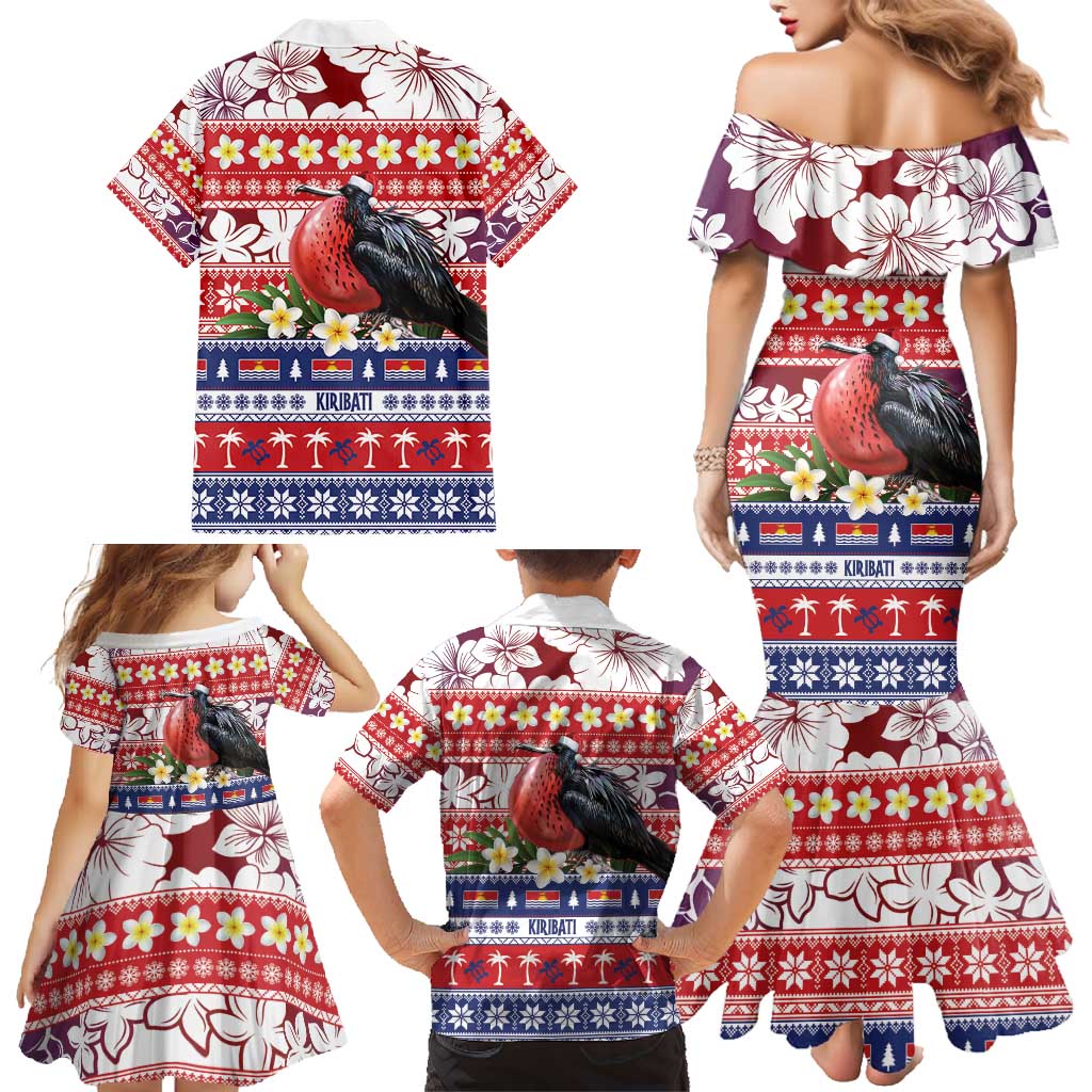 Kiribati Christmas Family Matching Mermaid Dress and Hawaiian Shirt Frigatebird Santa Tekeraoi n te Kiritimati LT14 - Polynesian Pride
