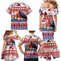 Kiribati Christmas Family Matching Mermaid Dress and Hawaiian Shirt Frigatebird Santa Tekeraoi n te Kiritimati LT14 - Polynesian Pride