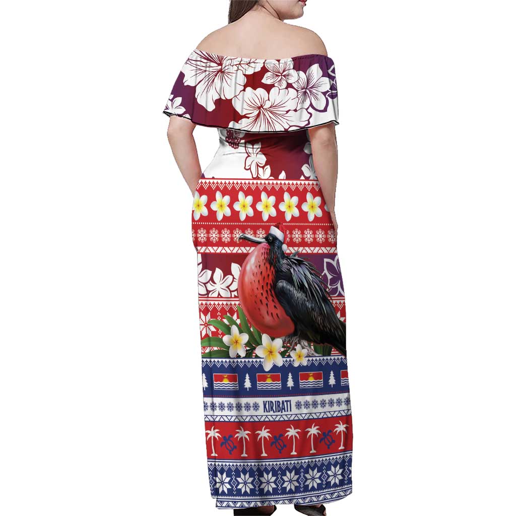 Kiribati Christmas Family Matching Off Shoulder Maxi Dress and Hawaiian Shirt Frigatebird Santa Tekeraoi n te Kiritimati LT14 - Polynesian Pride