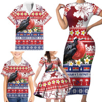 Kiribati Christmas Family Matching Short Sleeve Bodycon Dress and Hawaiian Shirt Frigatebird Santa Tekeraoi n te Kiritimati LT14 - Polynesian Pride