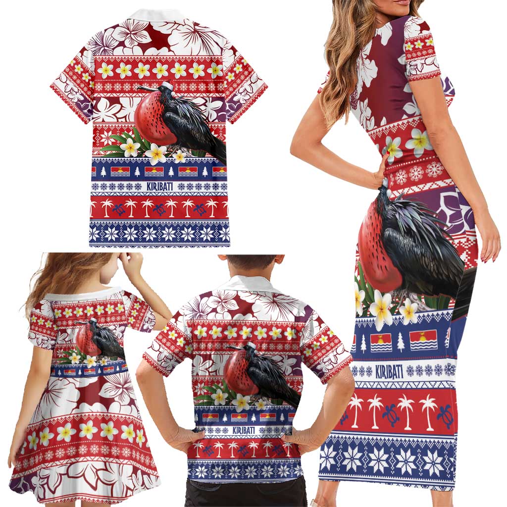 Kiribati Christmas Family Matching Short Sleeve Bodycon Dress and Hawaiian Shirt Frigatebird Santa Tekeraoi n te Kiritimati LT14 - Polynesian Pride