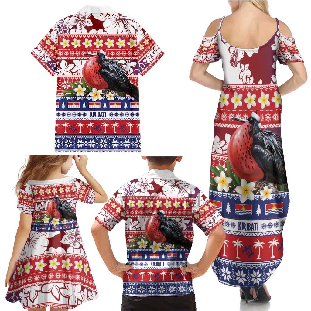 Kiribati Christmas Family Matching Summer Maxi Dress and Hawaiian Shirt Frigatebird Santa Tekeraoi n te Kiritimati LT14 - Polynesian Pride