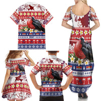 Kiribati Christmas Family Matching Summer Maxi Dress and Hawaiian Shirt Frigatebird Santa Tekeraoi n te Kiritimati LT14 - Polynesian Pride