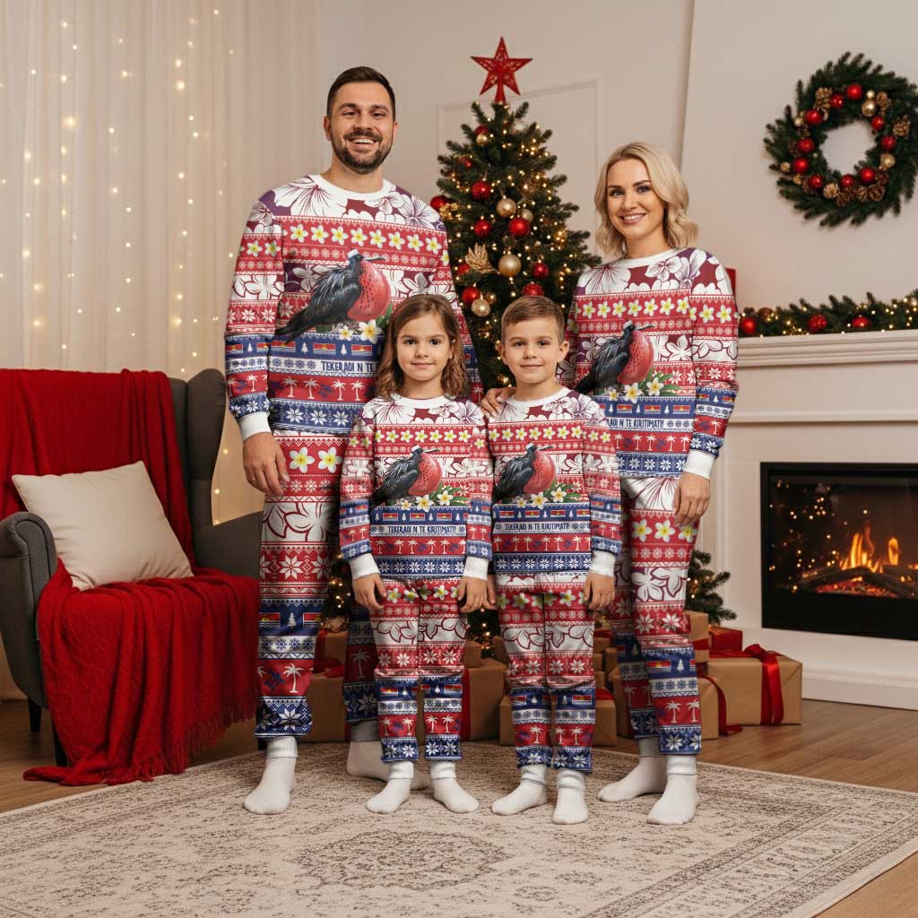 Kiribati Christmas Pajama Set Frigatebird Santa Tekeraoi n te Kiritimati - Polynesian Pride