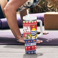 Kiribati Christmas Tumbler With Handle Frigatebird Santa Tekeraoi n te Kiritimati - Polynesian Pride