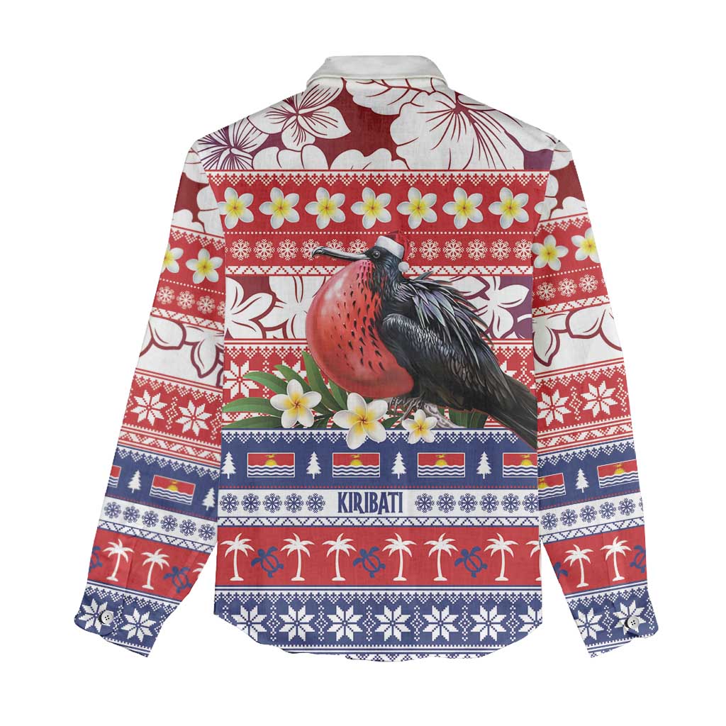 Kiribati Christmas Women Casual Shirt Frigatebird Santa Tekeraoi n te Kiritimati LT14 - Polynesian Pride