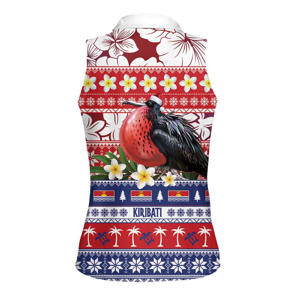 Kiribati Christmas Women Sleeveless Polo Shirt Frigatebird Santa Tekeraoi n te Kiritimati LT14 - Polynesian Pride