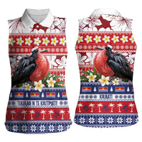 Kiribati Christmas Women Sleeveless Polo Shirt Frigatebird Santa Tekeraoi n te Kiritimati LT14 - Polynesian Pride