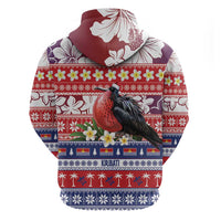 Kiribati Christmas Zip Hoodie Frigatebird Santa Tekeraoi n te Kiritimati - Polynesian Pride