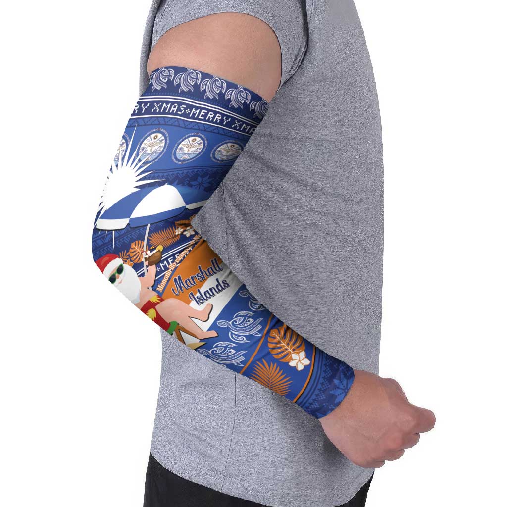 Marshall Islands Christmas Arm Sleeves Beachy Santa Monono ilo raaneoan Nejin LT14 - Polynesian Pride