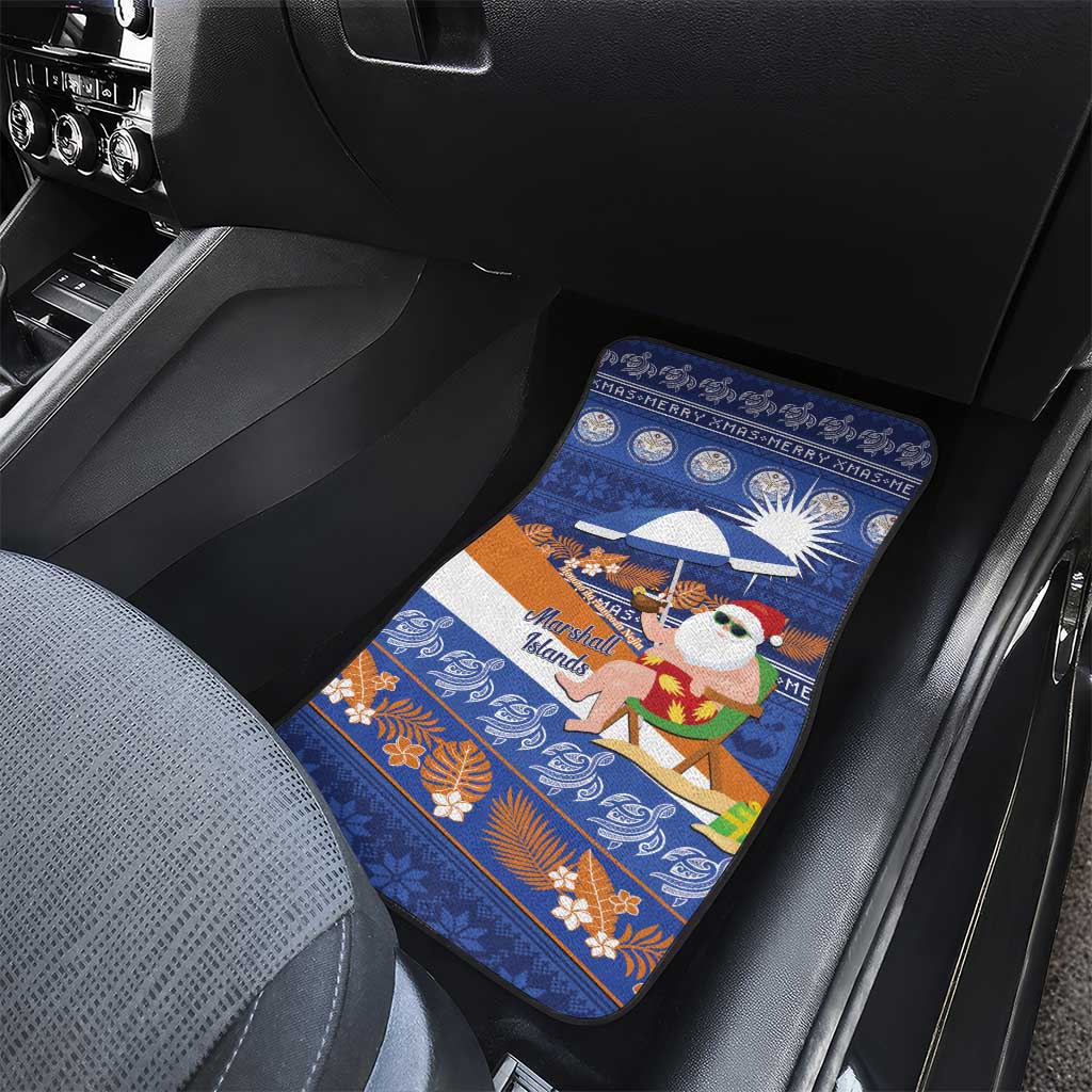 Marshall Islands Christmas Car Mats Beachy Santa Monono ilo raaneoan Nejin LT14 - Polynesian Pride