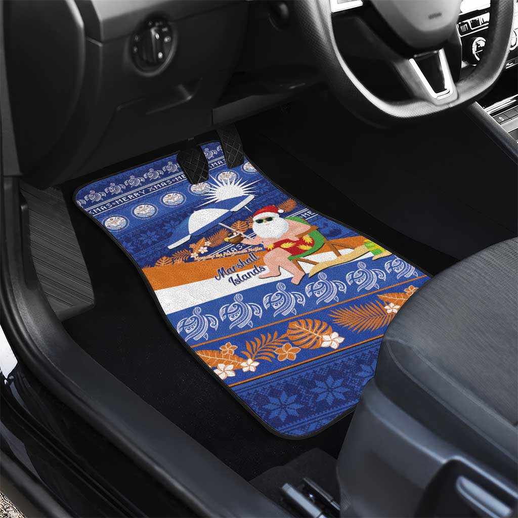 Marshall Islands Christmas Car Mats Beachy Santa Monono ilo raaneoan Nejin LT14 - Polynesian Pride