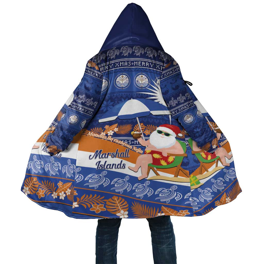 Marshall Islands Christmas Cloak Beachy Santa Monono ilo raaneoan Nejin LT14 Unisex Blue - Polynesian Pride
