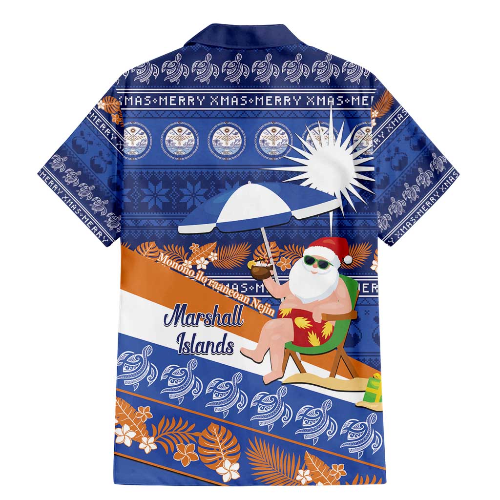 Marshall Islands Christmas Family Matching Mermaid Dress and Hawaiian Shirt Beachy Santa Monono ilo raaneoan Nejin LT14 - Polynesian Pride
