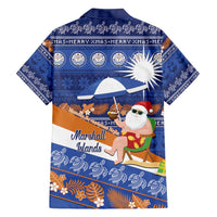 Marshall Islands Christmas Family Matching Off Shoulder Short Dress and Hawaiian Shirt Beachy Santa Monono ilo raaneoan Nejin LT14 - Polynesian Pride