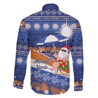 Marshall Islands Christmas Family Matching Off Shoulder Short Dress and Hawaiian Shirt Beachy Santa Monono ilo raaneoan Nejin LT14 - Polynesian Pride