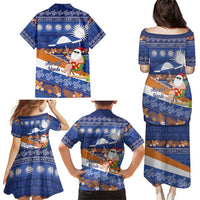 Marshall Islands Christmas Family Matching Puletasi and Hawaiian Shirt Beachy Santa Monono ilo raaneoan Nejin LT14 - Polynesian Pride