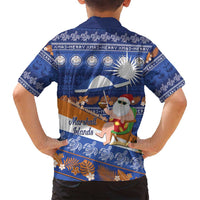 Marshall Islands Christmas Family Matching Summer Maxi Dress and Hawaiian Shirt Beachy Santa Monono ilo raaneoan Nejin LT14 - Polynesian Pride