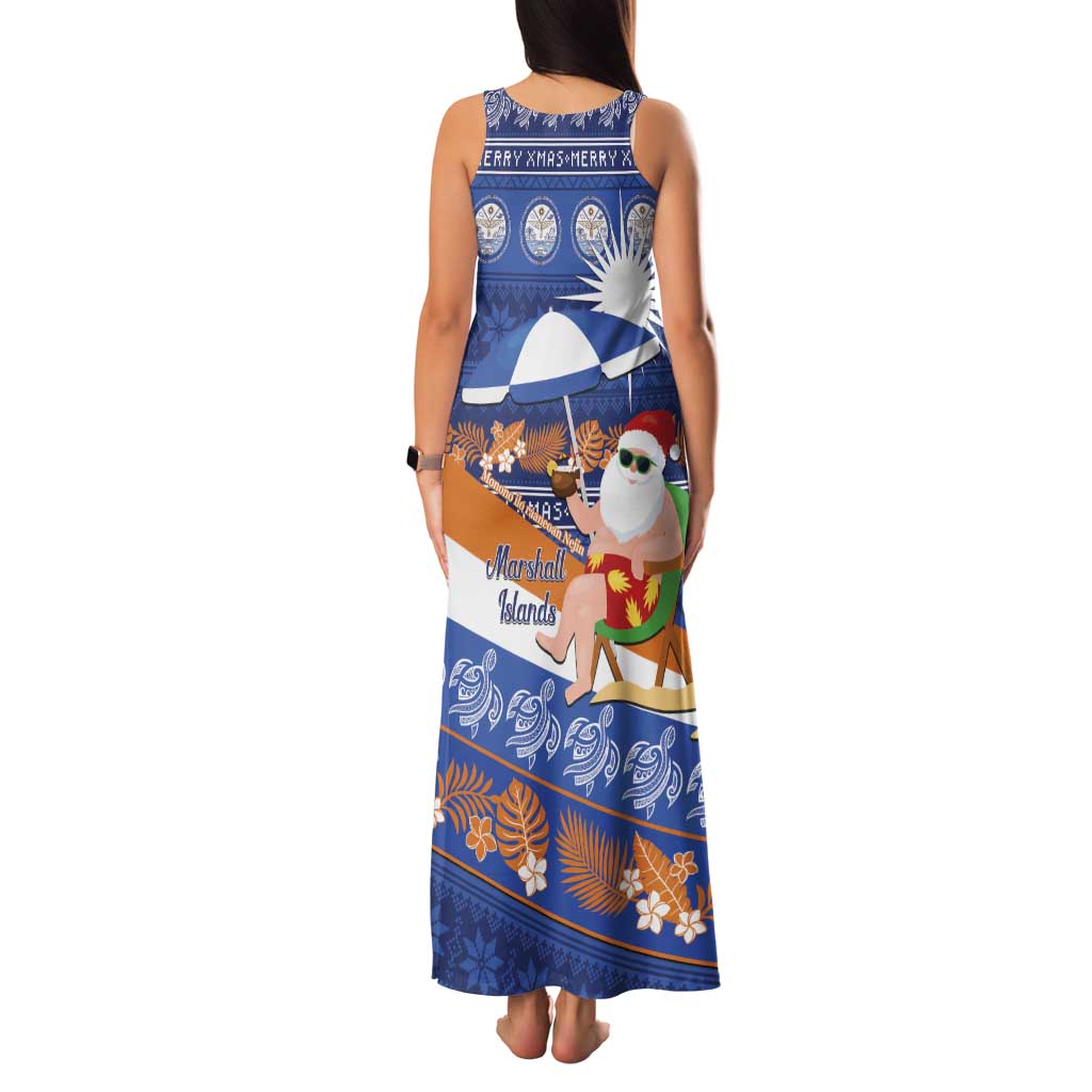 Marshall Islands Christmas Family Matching Tank Maxi Dress and Hawaiian Shirt Beachy Santa Monono ilo raaneoan Nejin LT14 - Polynesian Pride