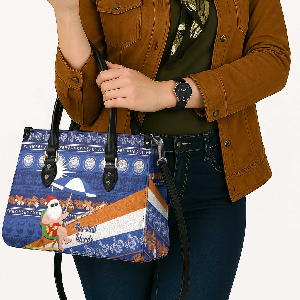 Marshall Islands Christmas Leather Bag Beachy Santa Monono ilo raaneoan Nejin LT14 - Polynesian Pride