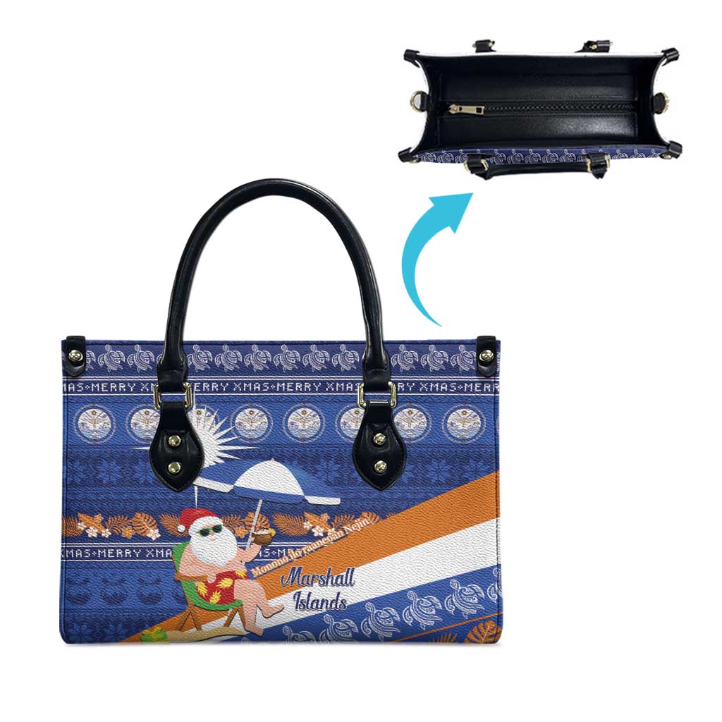 Marshall Islands Christmas Leather Bag Beachy Santa Monono ilo raaneoan Nejin LT14 - Polynesian Pride