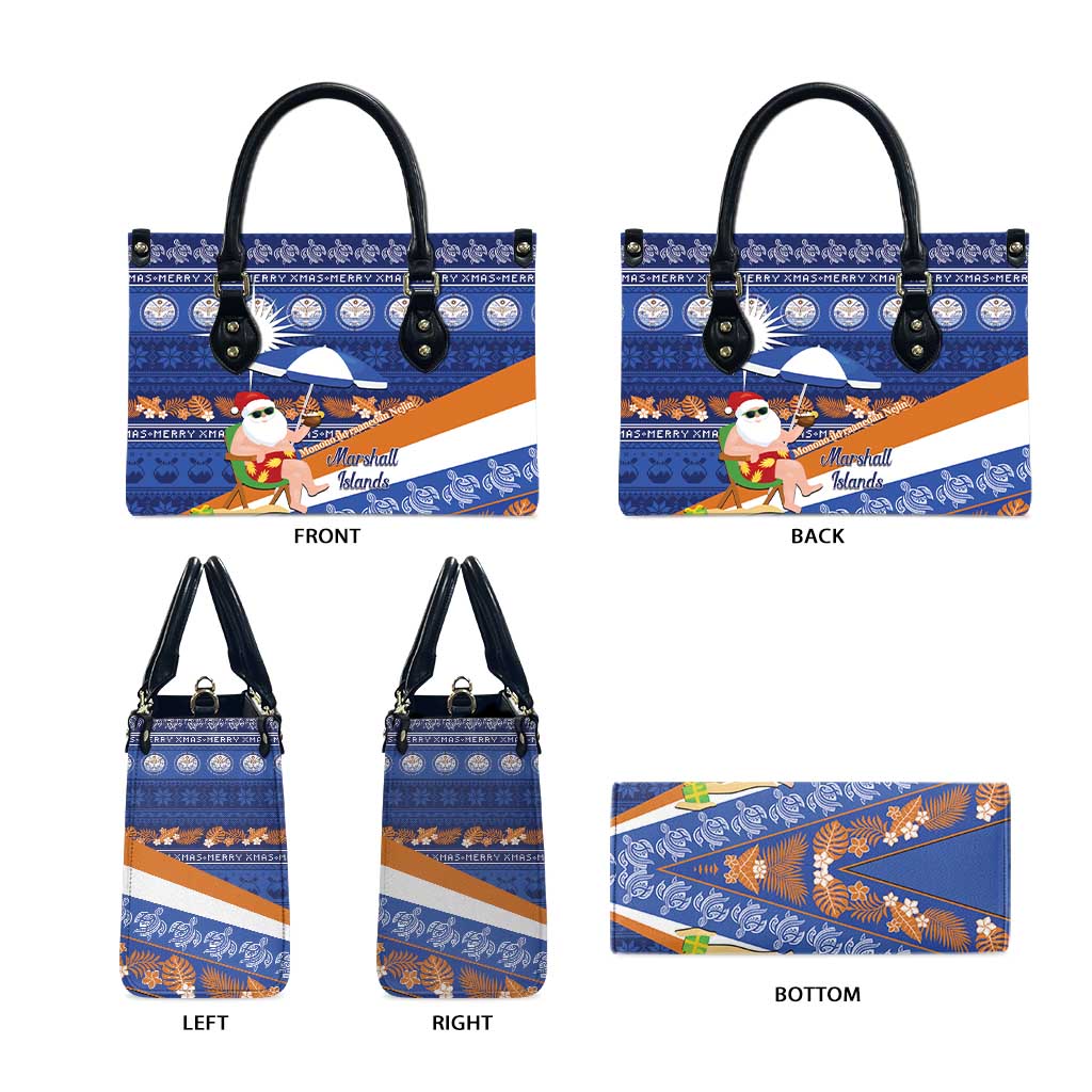 Marshall Islands Christmas Leather Bag Beachy Santa Monono ilo raaneoan Nejin LT14 - Polynesian Pride