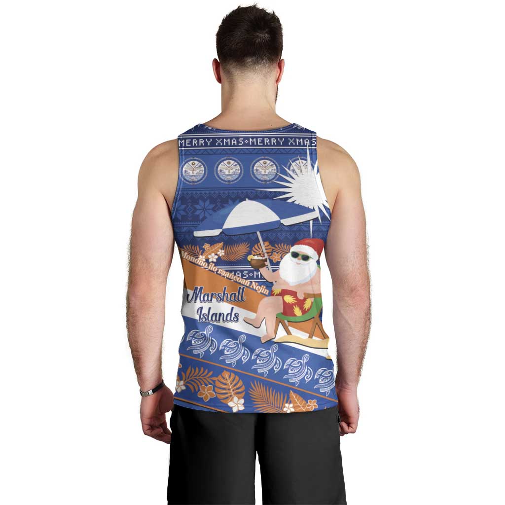 Marshall Islands Christmas Men Tank Top Beachy Santa Monono ilo raaneoan Nejin LT14 - Polynesian Pride