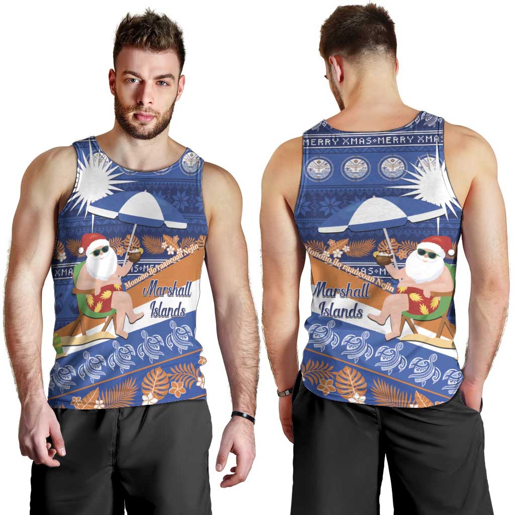 Marshall Islands Christmas Men Tank Top Beachy Santa Monono ilo raaneoan Nejin LT14 - Polynesian Pride