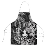 Hawaii Tribal Tiki Drum Hula Girl Apron LT14 Black - Polynesian Pride