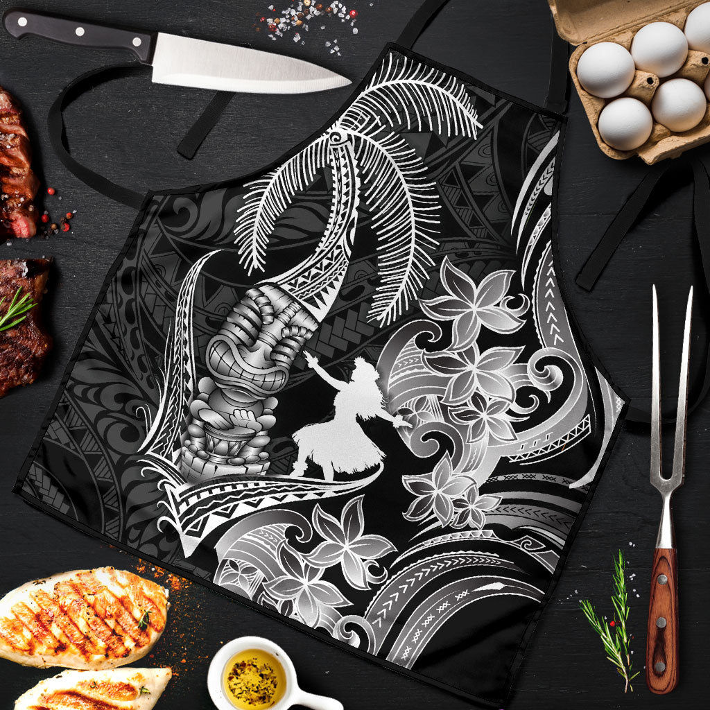 Hawaii Tribal Tiki Drum Hula Girl Apron LT14 Black - Polynesian Pride