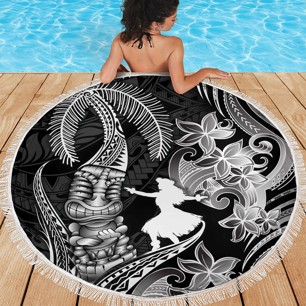 Hawaii Tribal Tiki Drum Hula Girl Beach Blanket LT14 - Polynesian Pride