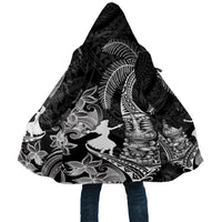Hawaii Tribal Tiki Drum Hula Girl Cloak LT14 Unisex Black - Polynesian Pride