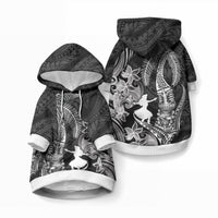 Hawaii Tribal Tiki Drum Hula Girl Pet Hoodie LT14 Pullover Black - Polynesian Pride
