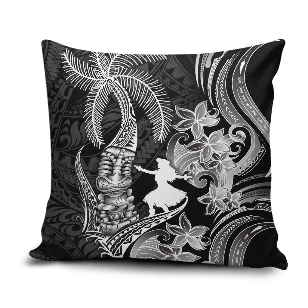 Hawaii Tribal Tiki Drum Hula Girl Pillow Cover LT14 Black - Polynesian Pride