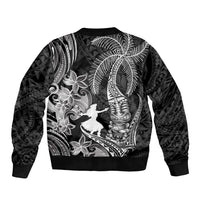 Hawaii Tribal Tiki Drum Hula Girl Sleeve Zip Bomber Jacket LT14 - Polynesian Pride