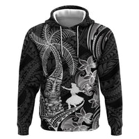 Hawaii Tribal Tiki Drum Hula Girl Zip Hoodie LT14 Pullover Hoodie Black - Polynesian Pride