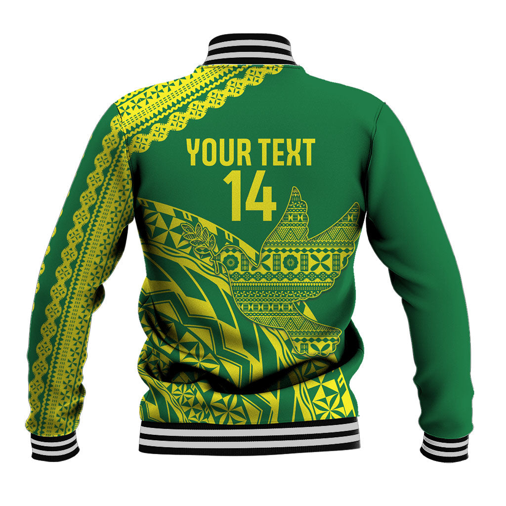 Tailevu Fiji 2026 Rugby Custom Baseball Jacket Dove Nation Fijian Tapa Pattern LT14 - Polynesian Pride