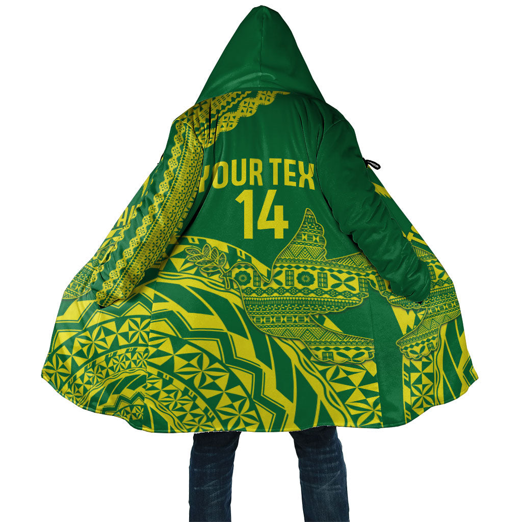 Tailevu Fiji 2026 Rugby Custom Cloak Dove Nation Fijian Tapa Pattern LT14 Unisex Green - Polynesian Pride