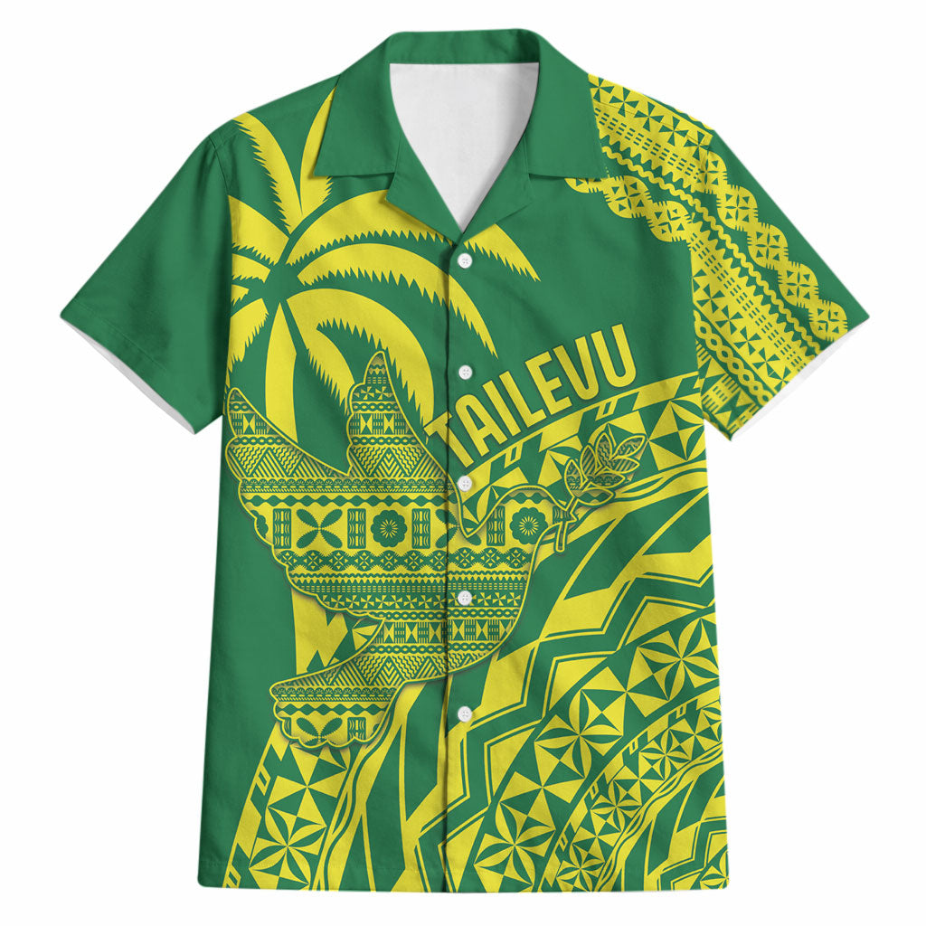 Tailevu Fiji 2026 Rugby Custom Hawaiian Shirt Dove Nation Fijian Tapa Pattern