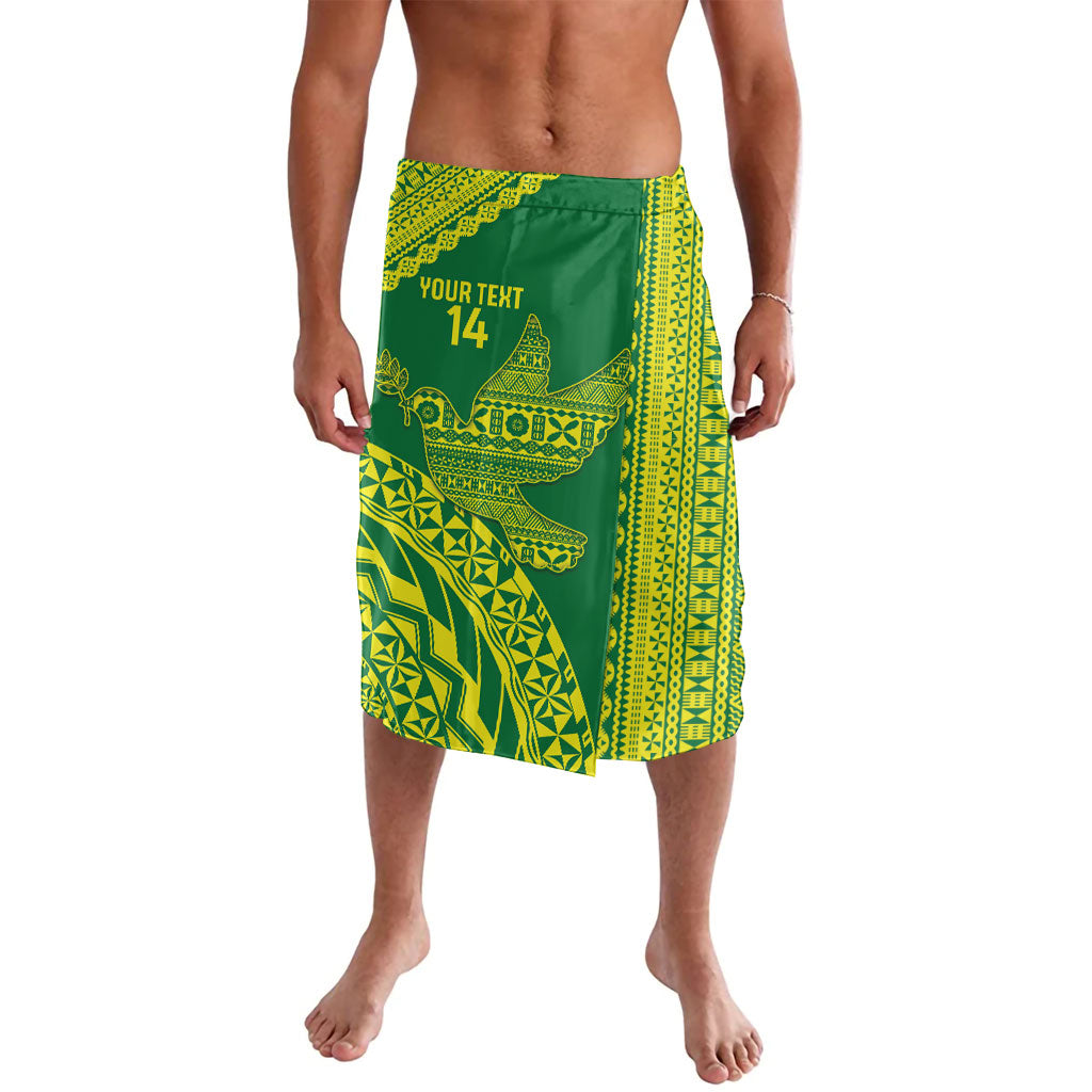 Tailevu Fiji 2026 Rugby Custom Lavalava Dove Nation Fijian Tapa Pattern LT14 Green - Polynesian Pride