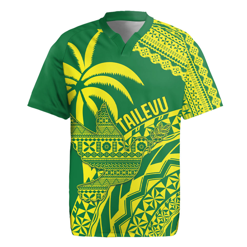 Tailevu Fiji 2026 Rugby Custom Rugby Jersey Dove Nation Fijian Tapa Pattern LT14 Green - Polynesian Pride